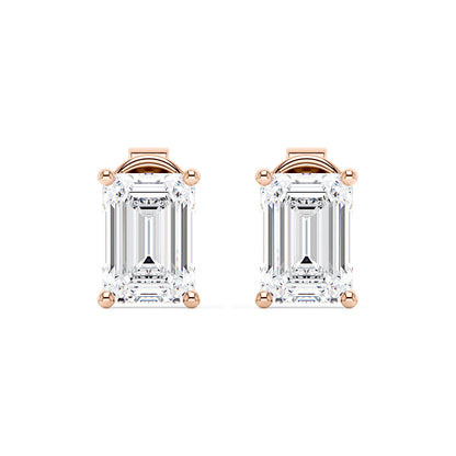 Emerald Cut Moissanite Stud Earrings - NavianJewelry™