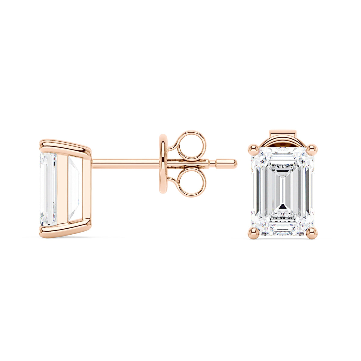 Emerald Cut Moissanite Stud Earrings - NavianJewelry™