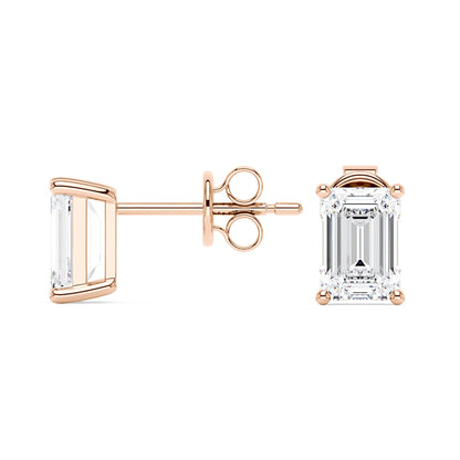 Emerald Cut Moissanite Stud Earrings - NavianJewelry™
