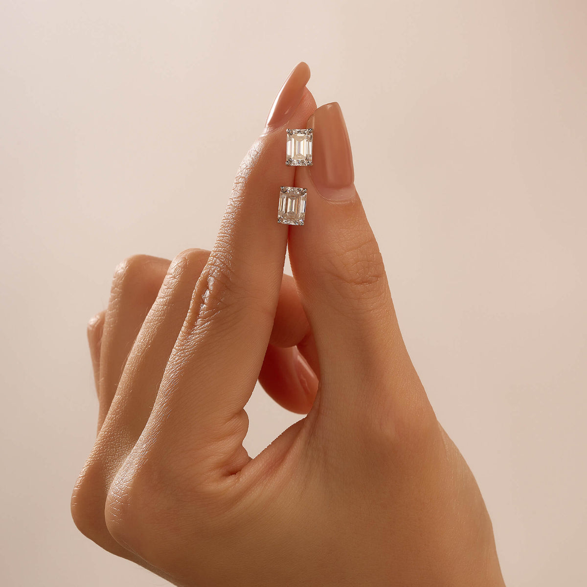 Emerald Cut Moissanite Stud Earrings - NavianJewelry™