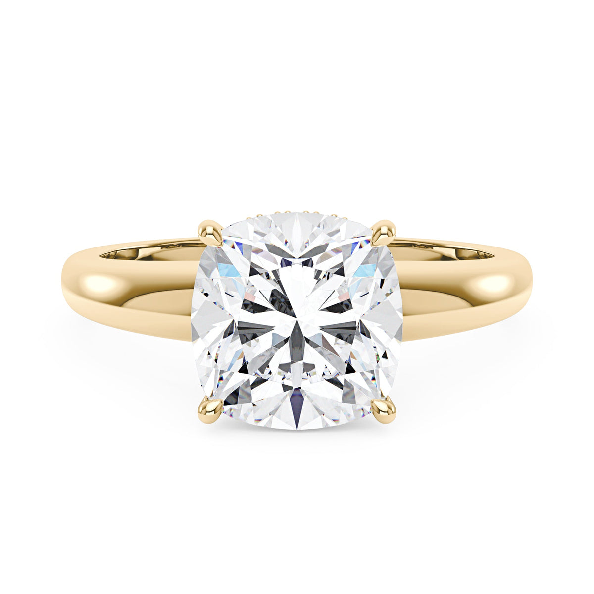 Elongated Cushion Moissanite Solitaire Ring and Full Eternity Band Bridal Set