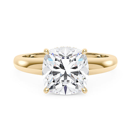 Elongated Cushion Moissanite Solitaire Ring and Full Eternity Band Bridal Set