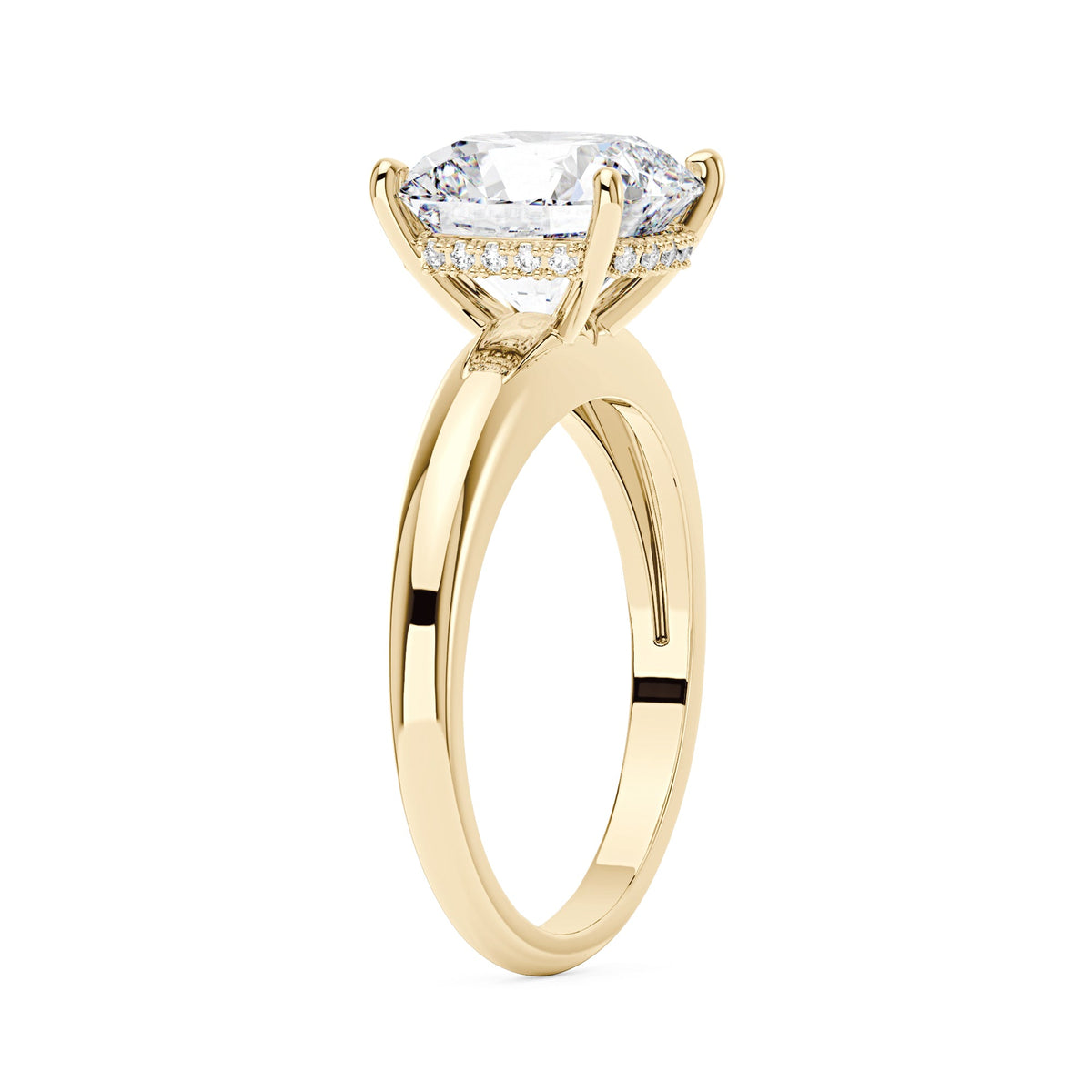 Elongated Cushion Moissanite Solitaire Ring and Full Eternity Band Bridal Set