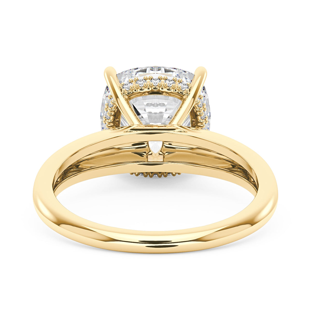 Elongated Cushion Moissanite Solitaire Ring and Full Eternity Band Bridal Set
