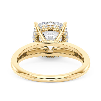 Elongated Cushion Moissanite Solitaire Ring and Full Eternity Band Bridal Set