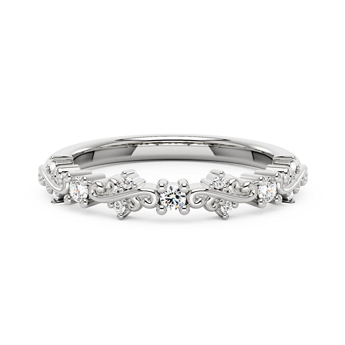 Nature Inspired Vine Moissanite Half Eternity Band - NavianJewelry™