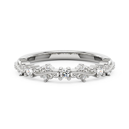 Nature Inspired Vine Moissanite Half Eternity Band - NavianJewelry™