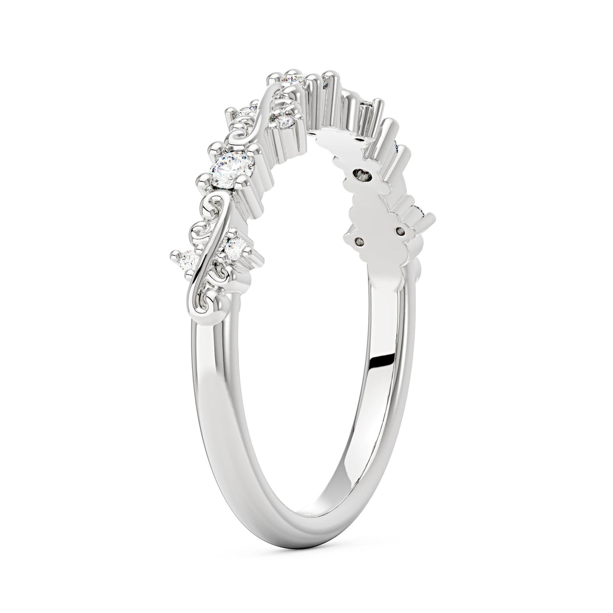 Nature Inspired Vine Moissanite Half Eternity Band - NavianJewelry™