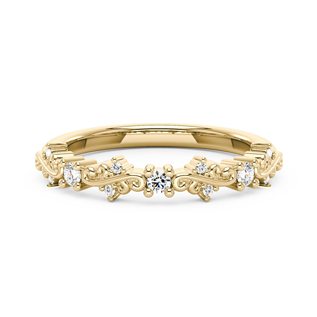 Nature Inspired Vine Moissanite Half Eternity Band - NavianJewelry™