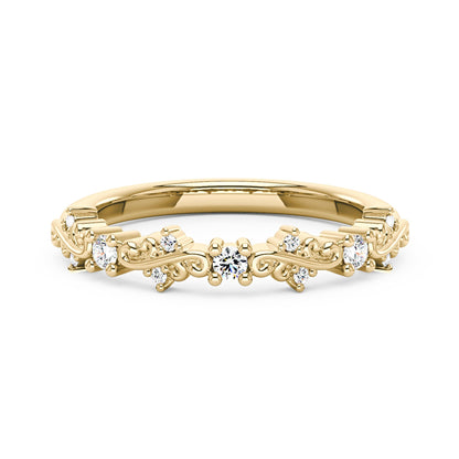 Nature Inspired Vine Moissanite Half Eternity Band - NavianJewelry™