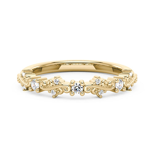 Nature Inspired Vine Moissanite Half Eternity Band - NavianJewelry™