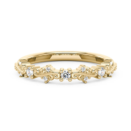 Nature Inspired Vine Moissanite Half Eternity Band - NavianJewelry™