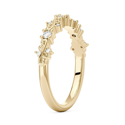 Nature Inspired Vine Moissanite Half Eternity Band - NavianJewelry™