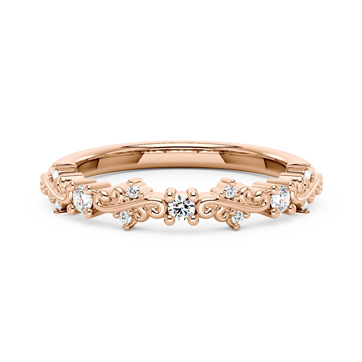 Nature Inspired Vine Moissanite Half Eternity Band - NavianJewelry™