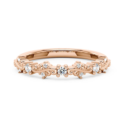 Nature Inspired Vine Moissanite Half Eternity Band - NavianJewelry™