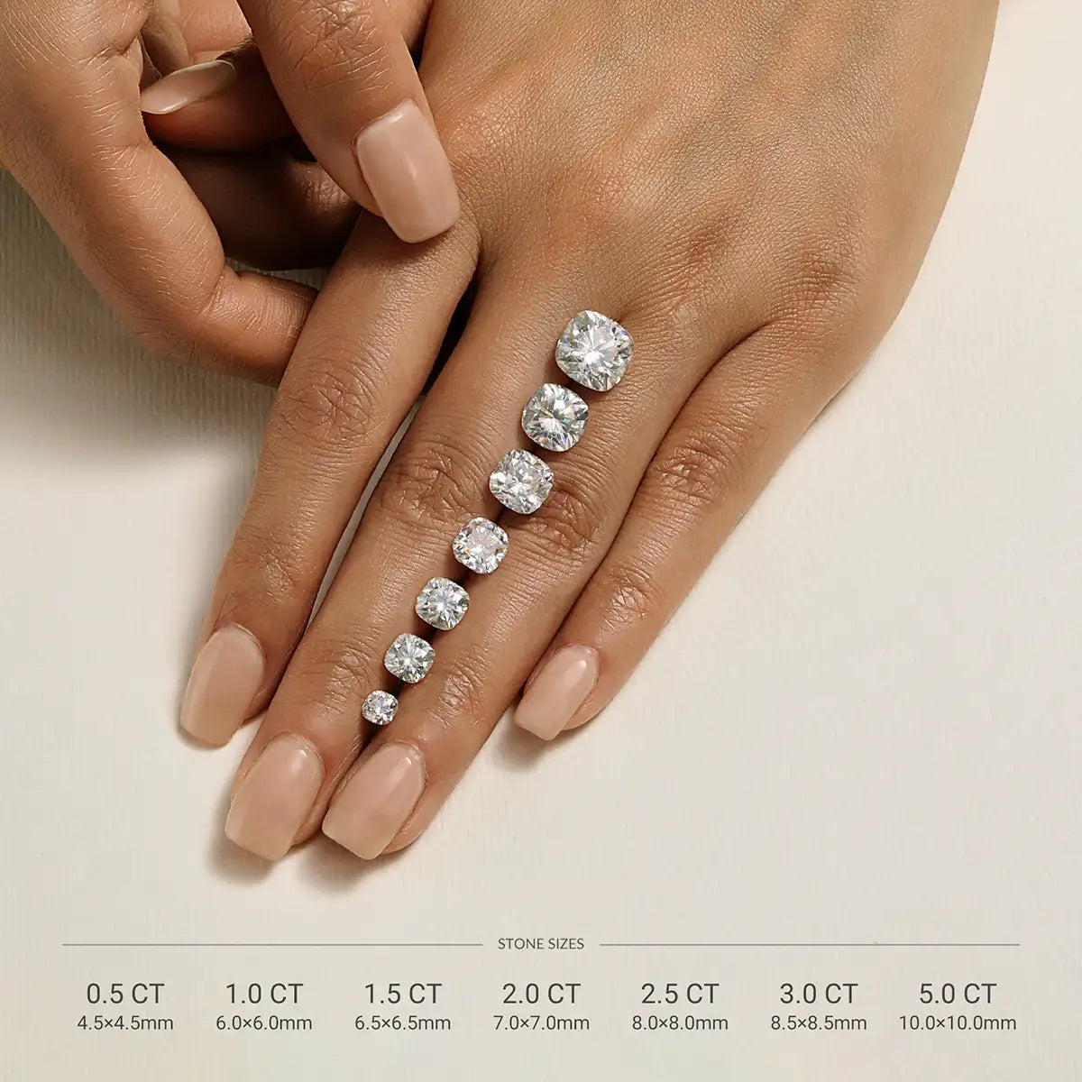 Elongated Cushion Moissanite Solitaire Ring and Full Eternity Band Bridal Set