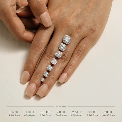 Elongated Cushion Moissanite Solitaire Ring and Full Eternity Band Bridal Set