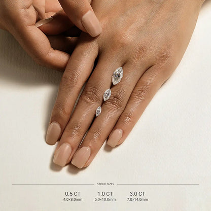 Marquise Cut Moissanite Bezel Ring - NavianJewelry™