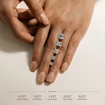 0.4 Carat Princess Moissanite Wedding Band - NavianJewelry™