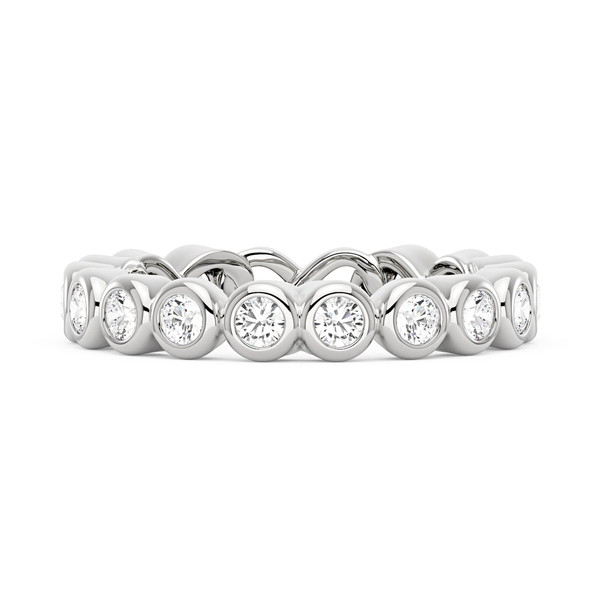 Round Moissanite Infinite Bezel Eternity Band - NavianJewelry™