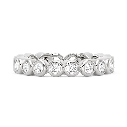 Round Moissanite Infinite Bezel Eternity Band - NavianJewelry™