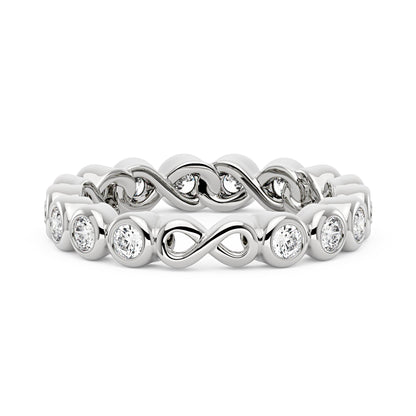 Round Moissanite Infinite Bezel Eternity Band - NavianJewelry™