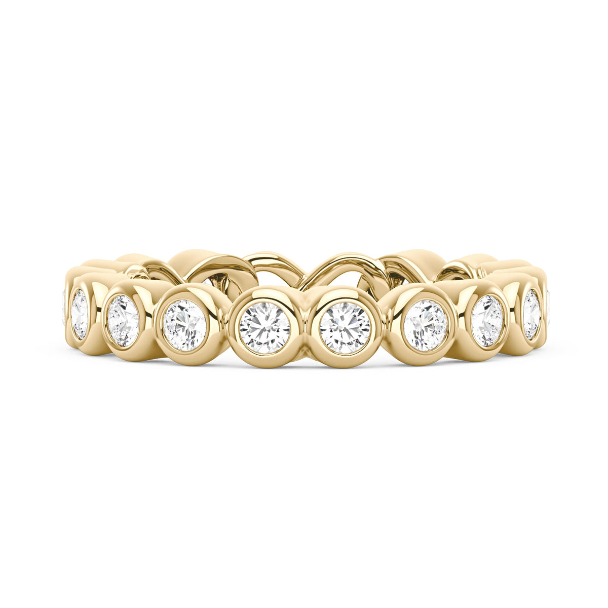 Round Moissanite Infinite Bezel Eternity Band - NavianJewelry™