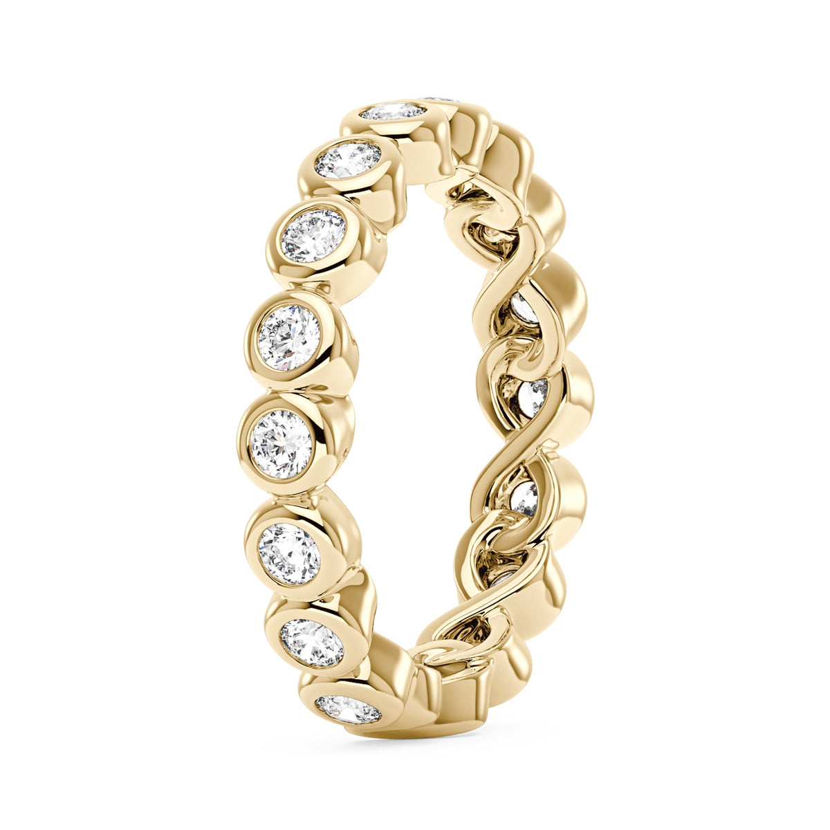 Round Moissanite Infinite Bezel Eternity Band - NavianJewelry™