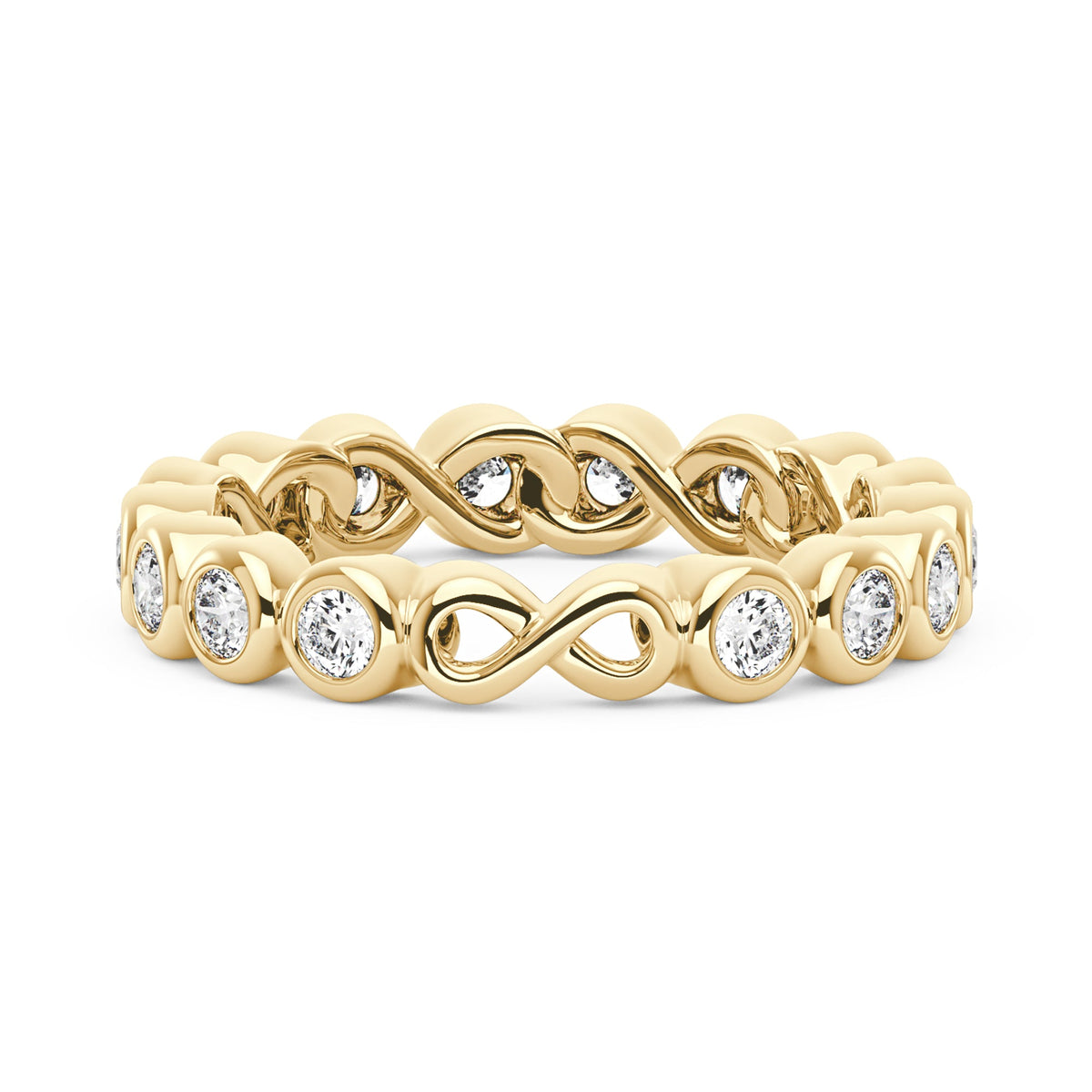 Round Moissanite Infinite Bezel Eternity Band - NavianJewelry™
