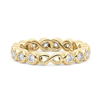 Round Moissanite Infinite Bezel Eternity Band - NavianJewelry™
