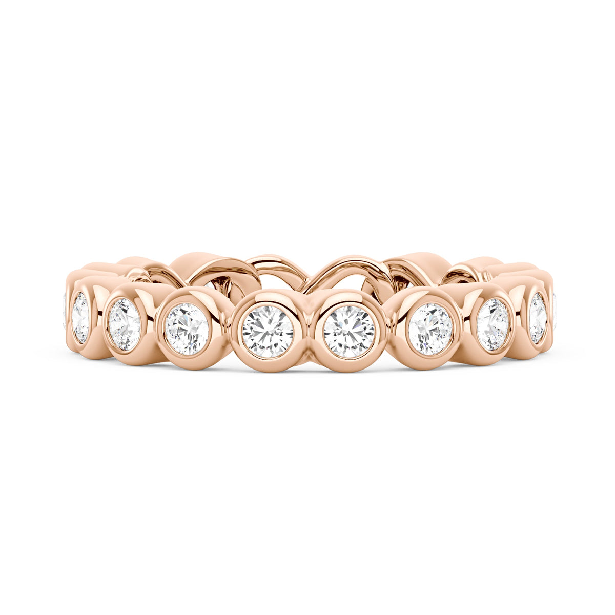 Round Moissanite Infinite Bezel Eternity Band - NavianJewelry™