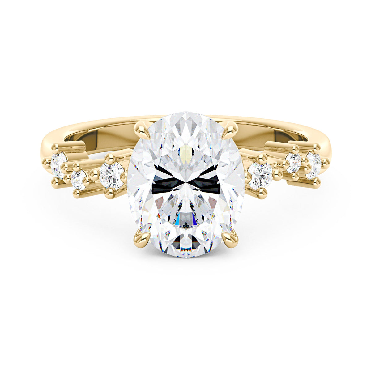 Nature Inspired Oval Cut Moissanite Engagement Ring - NavianJewelry™