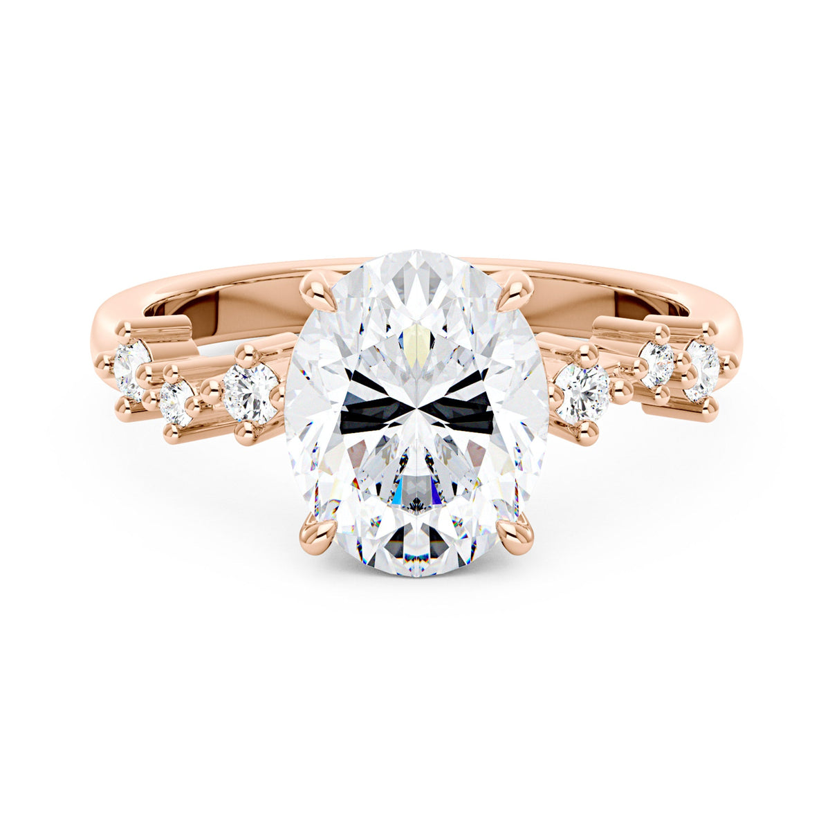 Nature Inspired Oval Cut Moissanite Engagement Ring - NavianJewelry™