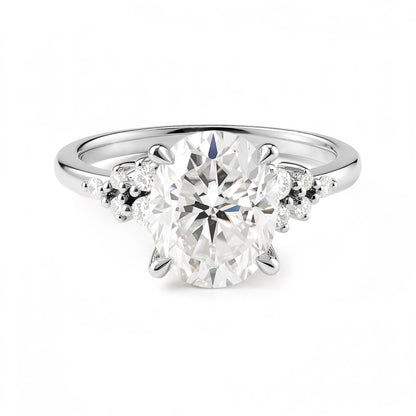 Floral Bloom Oval Cut Moissanite Engagement Ring - NavianJewelry™