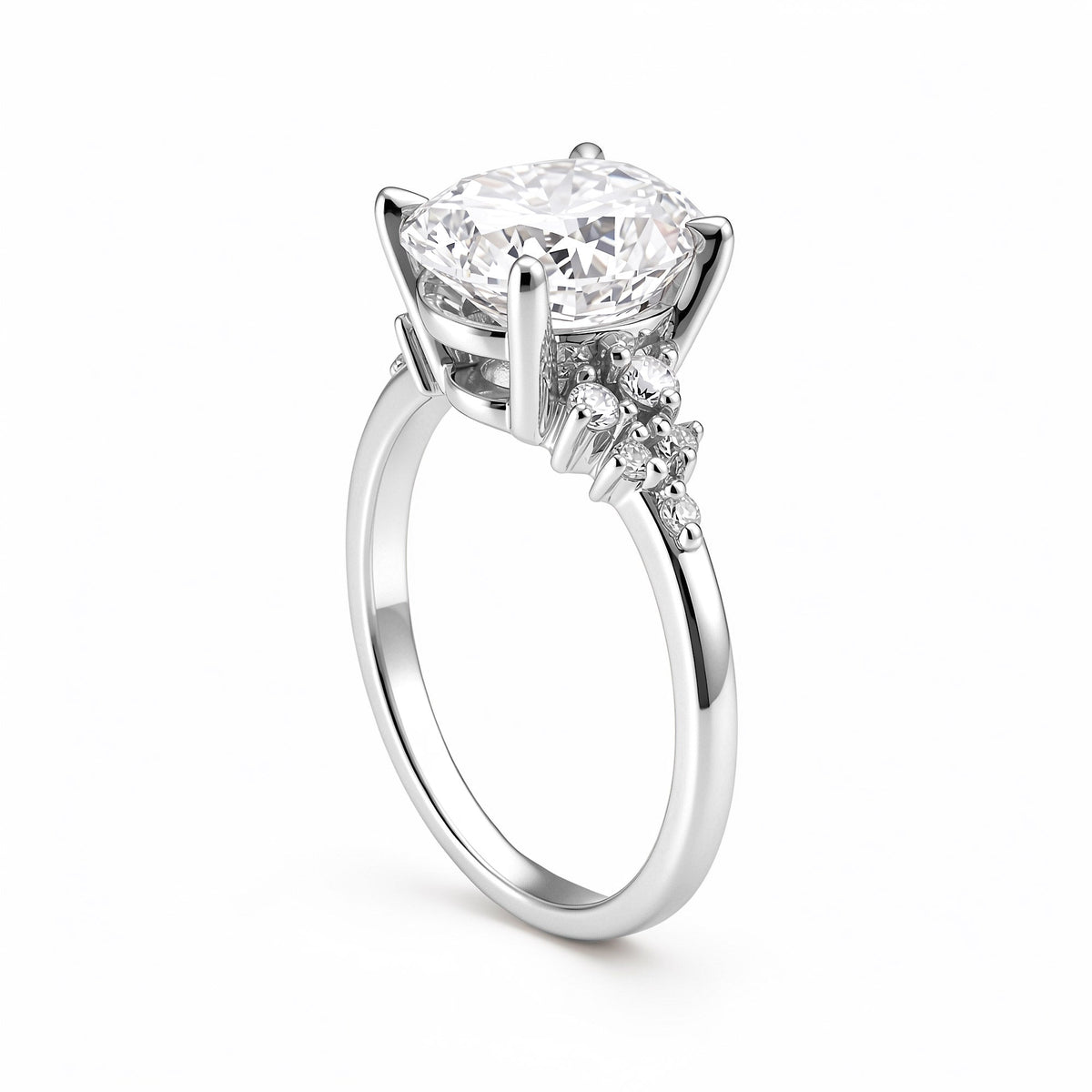 Floral Bloom Oval Cut Moissanite Engagement Ring - NavianJewelry™