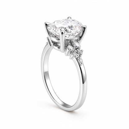 Floral Bloom Oval Cut Moissanite Engagement Ring - NavianJewelry™