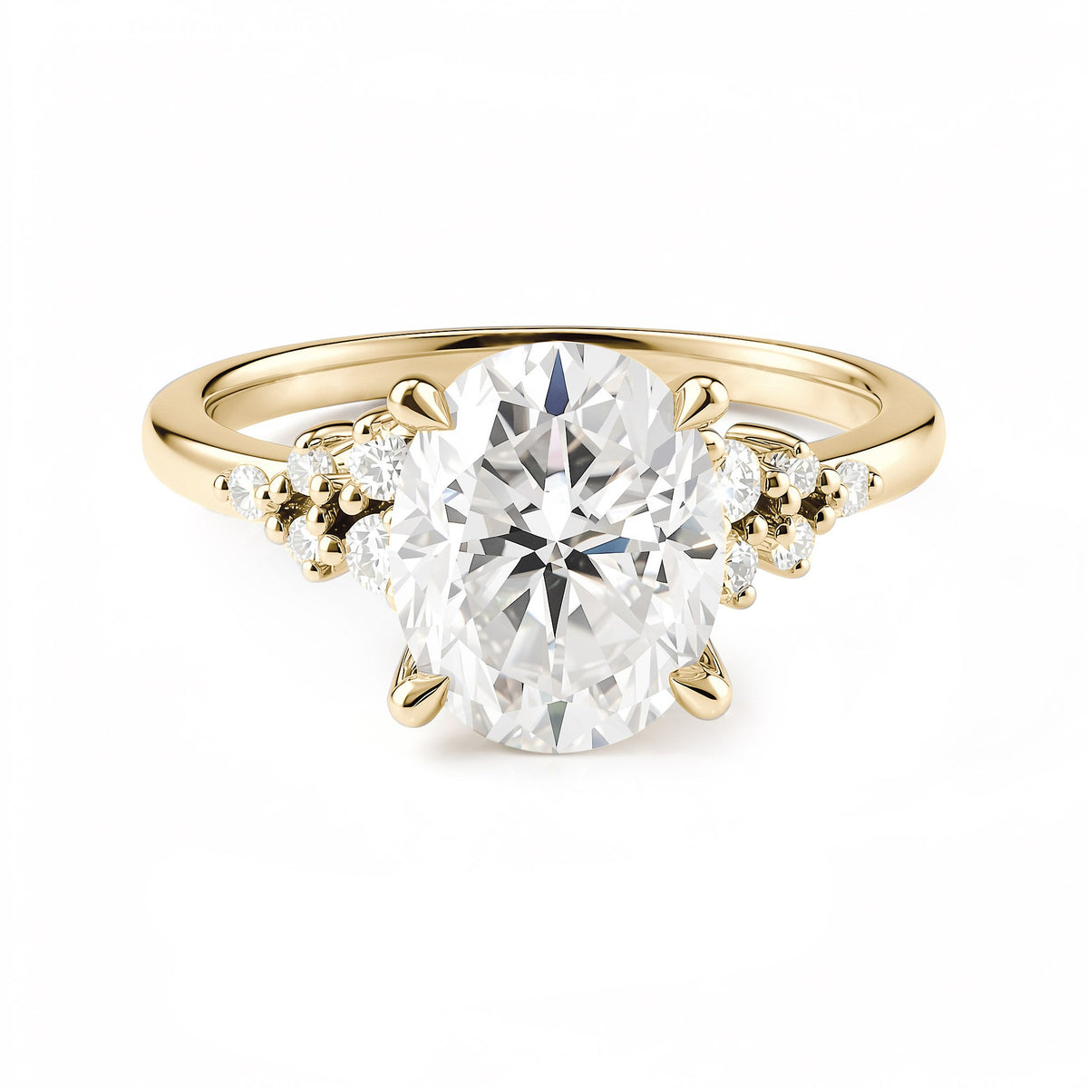 Floral Bloom Oval Cut Moissanite Engagement Ring - NavianJewelry™