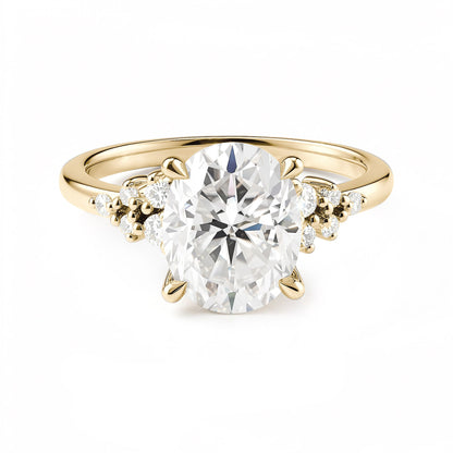 Floral Bloom Oval Cut Moissanite Engagement Ring - NavianJewelry™