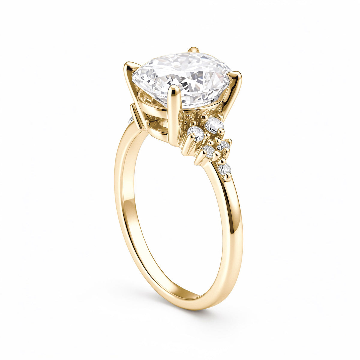 Floral Bloom Oval Cut Moissanite Engagement Ring - NavianJewelry™