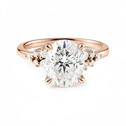 Floral Bloom Oval Cut Moissanite Engagement Ring - NavianJewelry™