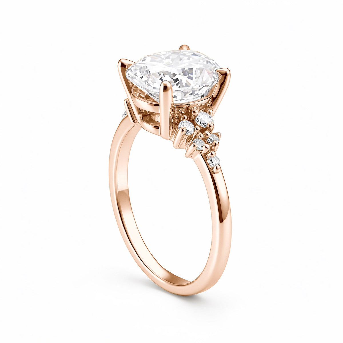 Floral Bloom Oval Cut Moissanite Engagement Ring - NavianJewelry™