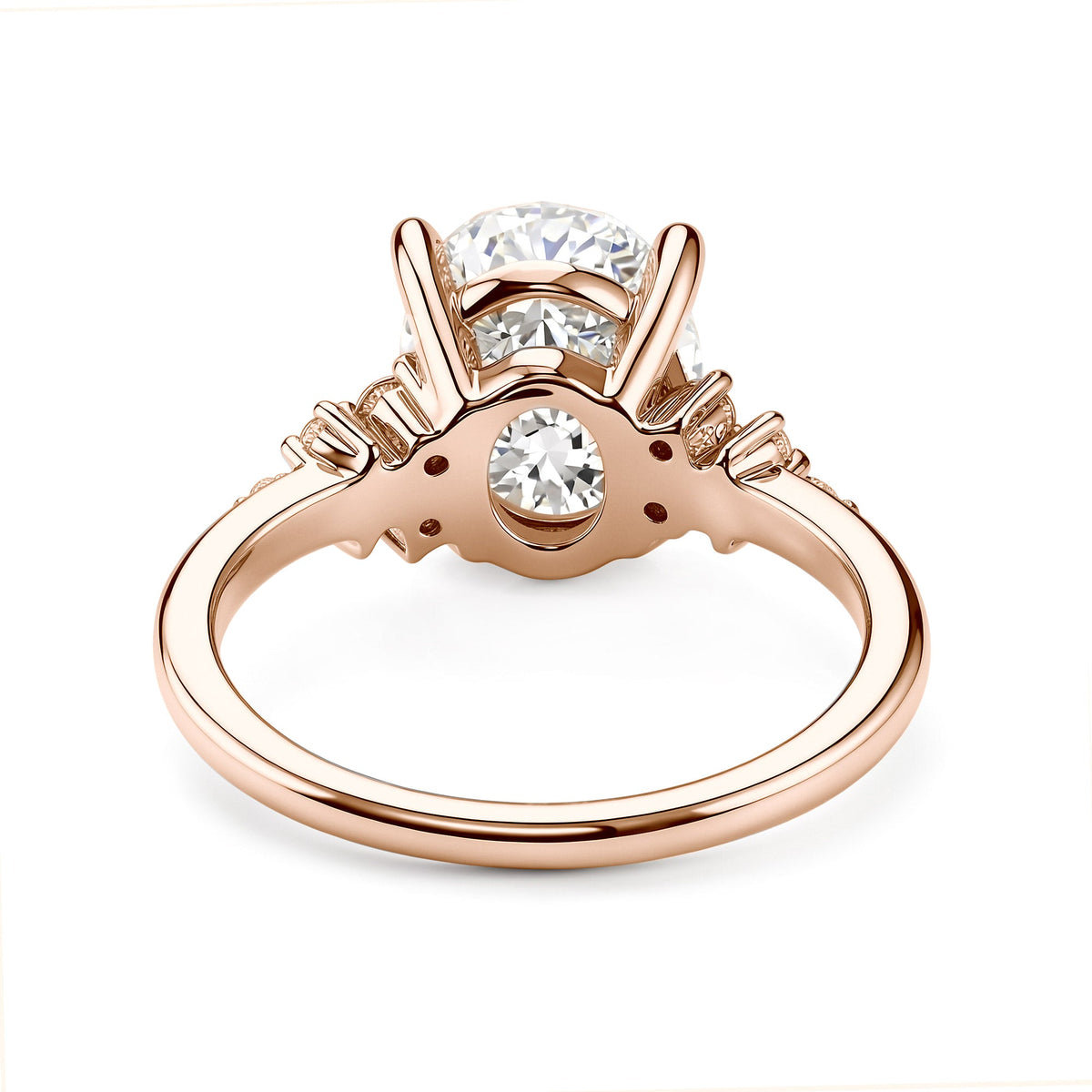 Floral Bloom Oval Cut Moissanite Engagement Ring - NavianJewelry™