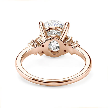 Floral Bloom Oval Cut Moissanite Engagement Ring - NavianJewelry™
