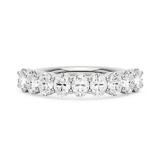 Art Deco Oval Cut Half Eternity Ring - NavianJewelry™