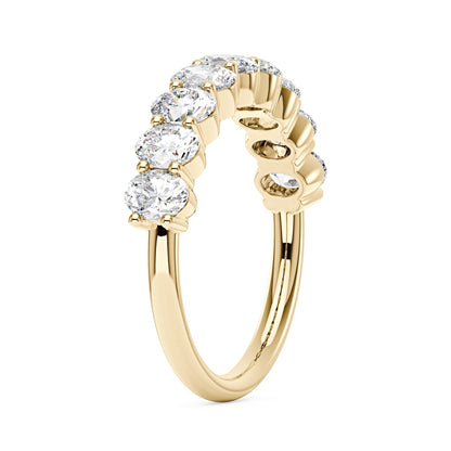 Oval Cut Moissanite Engagement Ring and Half Eternity Band Bridal Ring Set
