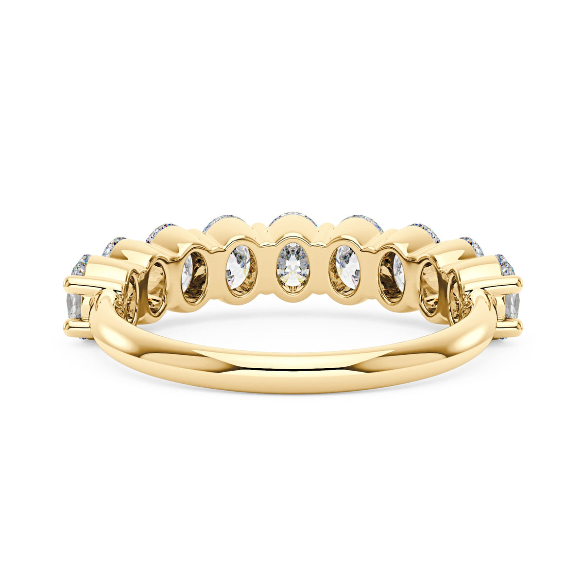 Oval Cut Moissanite Engagement Ring and Half Eternity Band Bridal Ring Set