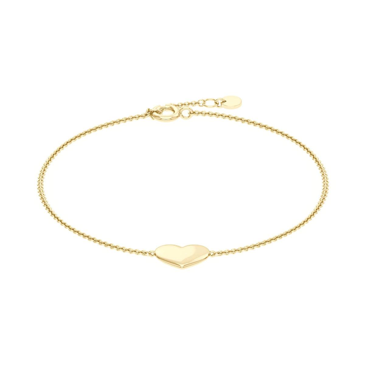 Heart Pendant Chain Bracelet in 14K Gold - NavianJewelry™