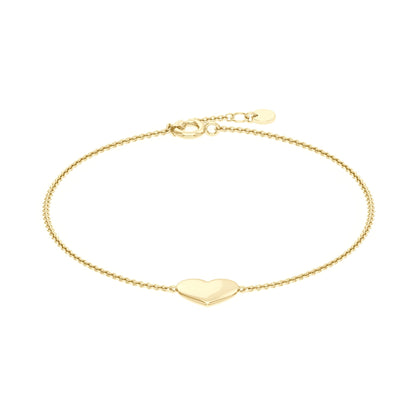 Heart Pendant Chain Bracelet in 14K Gold - NavianJewelry™