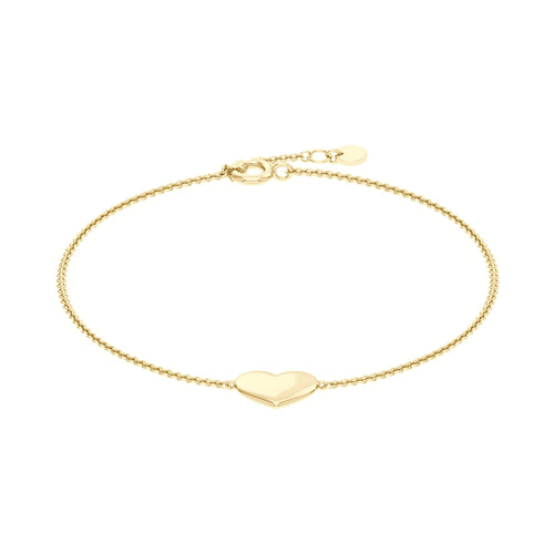 Heart Pendant Chain Bracelet in 14K Gold - NavianJewelry™
