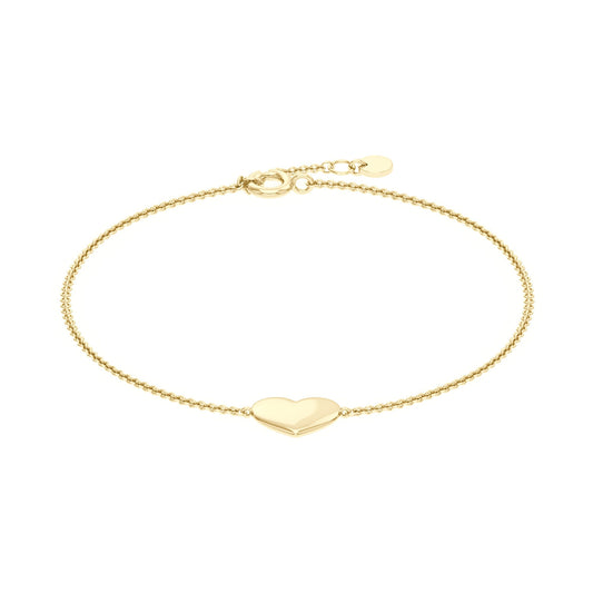 Heart Pendant Chain Bracelet in 14K Gold - NavianJewelry™